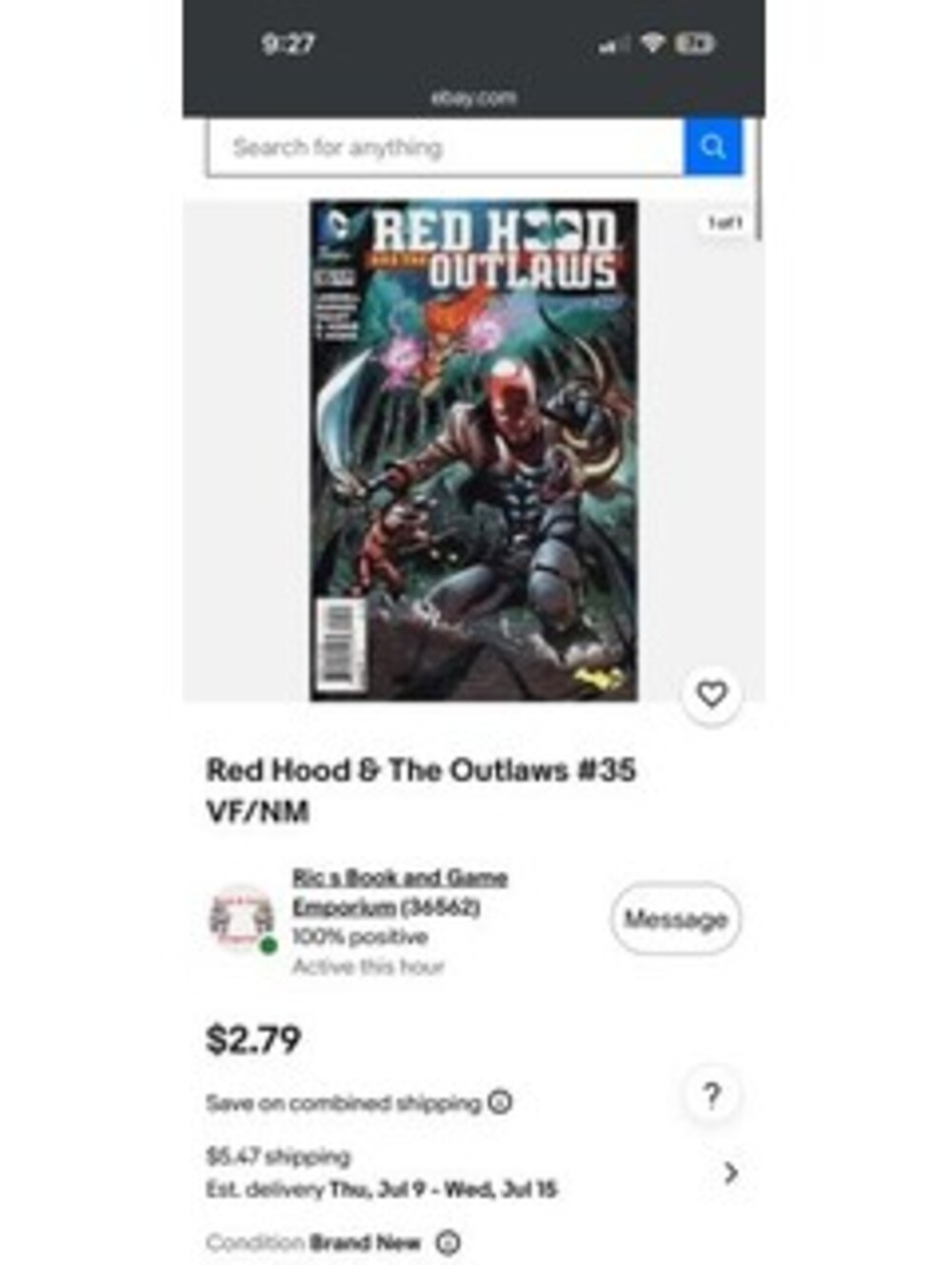 Red Hood & The Outlaws #35 Comic Book VF/NM